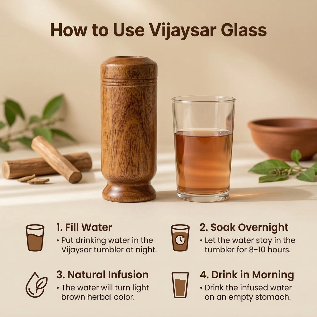 VIJAYSAR SUGAR Balance wooden water glass