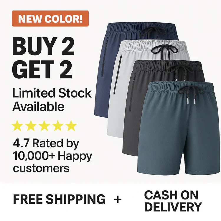 Men's Stretchable Cotton Shorts Buy 2 Get 2 Free(4 Cotton Shorts)