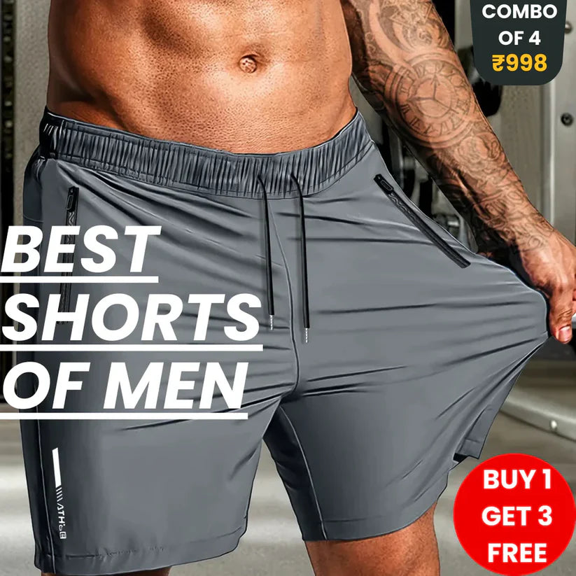 Men's Stretchable Cotton Shorts Buy 2 Get 2 Free(4 Cotton Shorts)